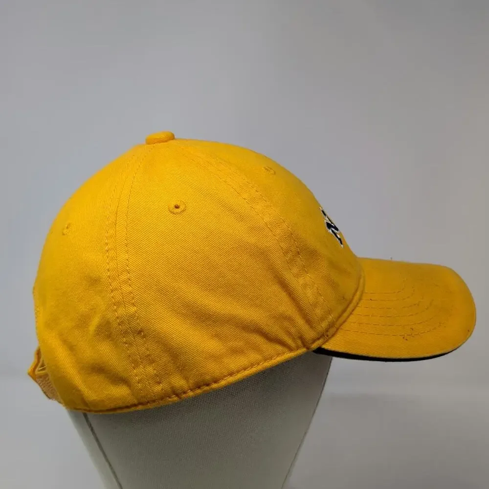 Jacobson Hat Baseball Cap Yellow One Size NAVY Embroidered Sandwich Brim Strap